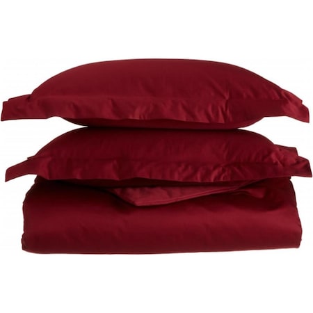 Egyptian Cotton 1200 Thread Count Solid Duvet Cover Set Full/Queen-Burgundy
